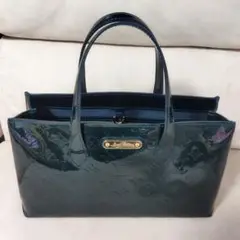 良品 ルイヴィトン ウィルシャーPM モノグラム・ヴェルニ ブルーニュイ