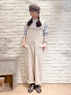 サマンサモスモス　オーガニックコットン混デニムサロペット