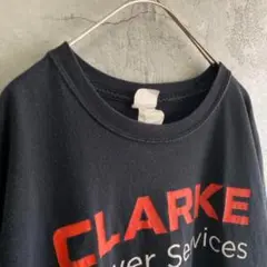 古着CLARKE アメリカ輸入 プリント Tシャツ 半袖 黒色 XLサイズ