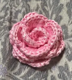 母の日のプレゼント ピンクの薔薇 かぎ針編み ハンドメイド ビニール 枯れない花