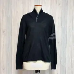 【コムサイズム】長袖 薄手ニット セーター ハイネック 黒 L