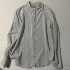 ユニクロ グレー レーヨン Sサイズ 長袖シャツ