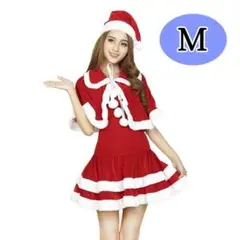 M ケープ付 サンタコスプレ サンタワンピ クリスマス 40115601