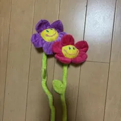 フリース素材の花おもちゃ 2本セット