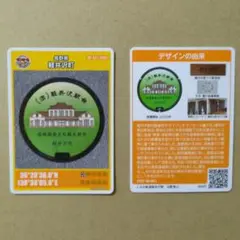 【バラ売り不可】マンホールカード 長野県軽井沢町 旧軽井沢駅舎 2枚セット