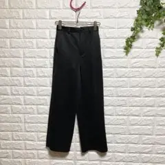 【ジーユー】（S）カットソースラックス ジップアップ パンツ ワイド
