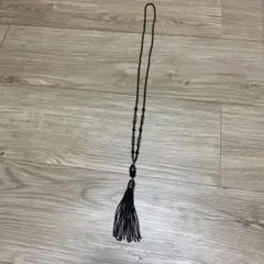 黒ビーズ♡タッセルネックレス