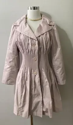お洒落ウエストゴム状コート美品