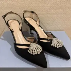 GZ サテン スワロフスキー パンプス