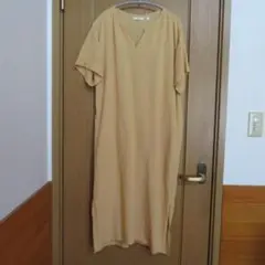 UNIQLO ユニクロ　カフタンワンピース M イエロー　リネンブレンド
