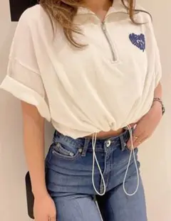 トップス GRL ハーフジップ