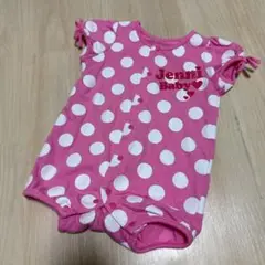 jenni baby女の子半袖ロンパース ピンク系女の子70cm ドット柄