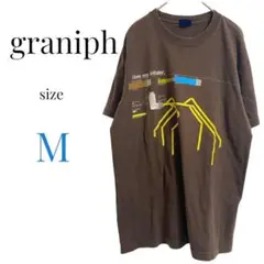 graniph 半袖　ブラウン　ヴィンテージ　トップス　Tシャツ　プリント　M