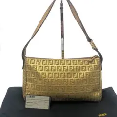 【極美品】フェンディ FF柄 アクセサリーポーチ ズッキーノ ズッカ ゴールド