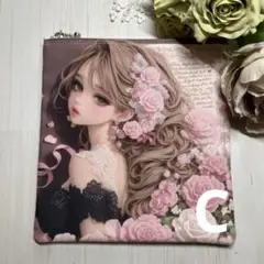 パネルポーチ　ピンク薔薇　レディ C