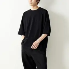 SLICK ハイツイストコットン ドルマンスリーブTシャツ L 黒/ブラック