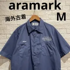 海外古着　半袖ワークシャツ　アラマーク　aramark ワークシャツ　サイズM
