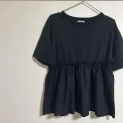 LOWRYS FARM ぺプラムTシャツ 黒