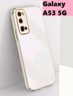 Galaxy A53 5G★白色ゴールドメッキ風　レンズ保護★6