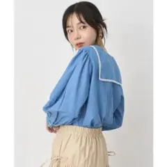 【極美品】アースミュージックアンドエコロジー セーラー襟 カラー ブラウス