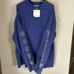 《新品》ドラッグストアーズ　mof manul 袖プリントデニム風長袖Tシャツ