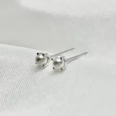 【匿名配送】S925 ポスト ミニ パール ピアス シルバー 高級 新品
