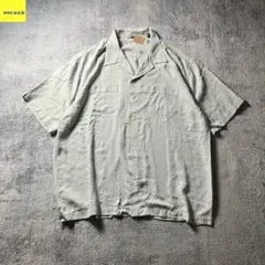 HOBIE オープンカラー チェック織 半袖開襟シャツ XXL グレー系