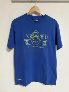 【美品】KROOKED SKATEBOARDiNg Tシャツ　ブルー