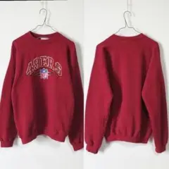 90s NFL 刺繍ロゴ スウェット トレーナー ボルドー USA製