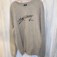 Stussy グレー ロゴ入り スウェット L