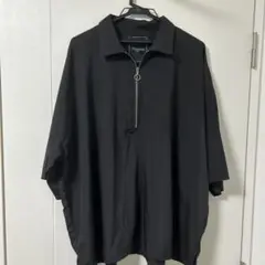 オーバーサイズ　ハーフジップシャツ