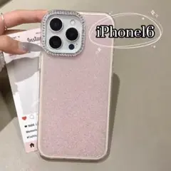iPhone16ケース　ピンク　パステルカラー　キラキラ　韓国　可愛い