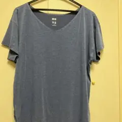 UNIQLO エアリズム シームレスVネックTシャツ Sサイズ ブルー