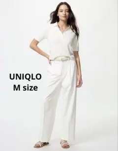 UNIQLO ユニクロ タックワイドパンツ Mサイズ　ホワイト