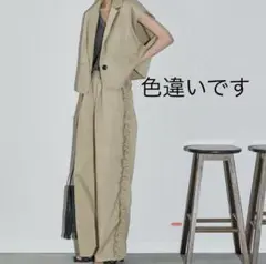 THE YOnサイドフリルイージーパンツ・バックリボンショートジャケット セット