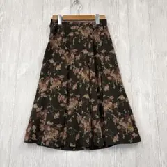 【美品】 花柄フレアスカート M相当 薄手 可愛い