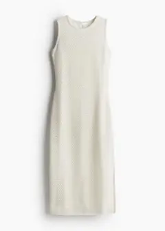 新品タグ付き h&m メッシュワンピース ニット アイボリー ベージュ ロング