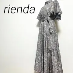美品✨ rienda スリットショルダーフレアスリーブワンピース　花　フラワー