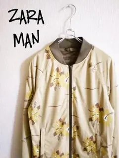 D221810 ZARA MAN 総柄 フェイクスエード ブルゾン
