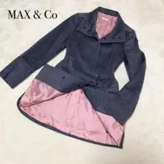 美品 MAX u0026 Co ステンカラーコート 金具ベルト アンゴラ混 グレー