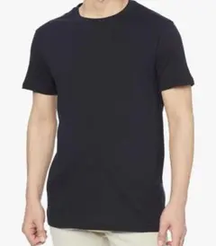 Tシャツ　メンズ　Lサイズ　半袖　ブラック　2枚セット　クルーネック　コットン