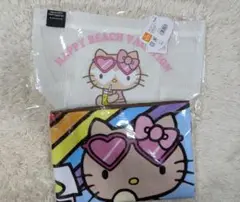 【大特価】ハローキティ 日焼けキティ メッシュトートバッグ フェイスタオル