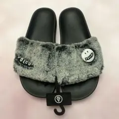 VOLCOM スリッパ ファーサンダル 黒×グレー 新品 未使用