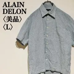 【美品】アランドロン　チェックシャツ　シティーボーイ　c-boy　ブルー