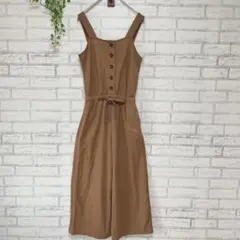 【GU】ジーユー サロペット ワイドパンツ♡オーバーオール キャラメル
