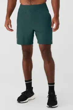 alo yoga ストレッチ ショートパンツ グリーン M