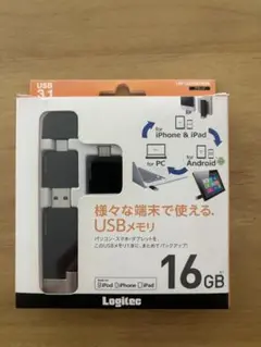 【未使用】Logitec USBメモリ 16GB 多端子対応