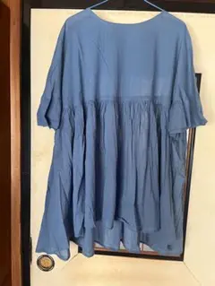 青の半袖チュニック　サイズM ゆったり　新品