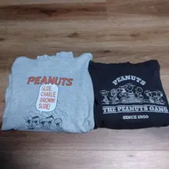ユニクロ　PEANUTS フード付きパーカー ブラック、グレー