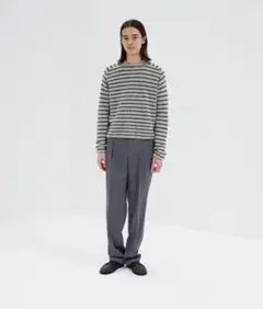 LIGHT WOOL MAX GABARDINE TWO-TUCK SLACKS
